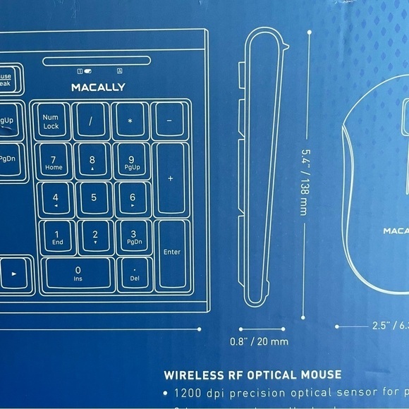 Macally RF Wireless Keyboard For Windows PC Utra-slim Black ,New in a opened Box - Picture 8 of 8